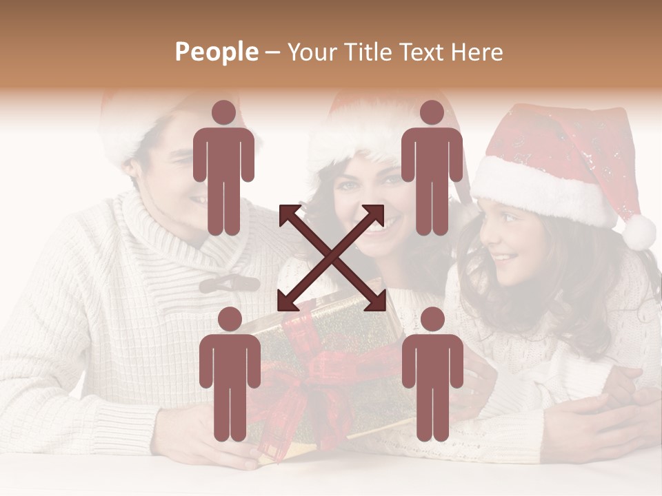 A Man And A Woman Are Holding A Present PowerPoint Template