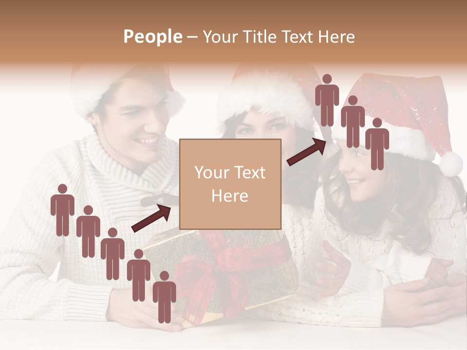 A Man And A Woman Are Holding A Present PowerPoint Template