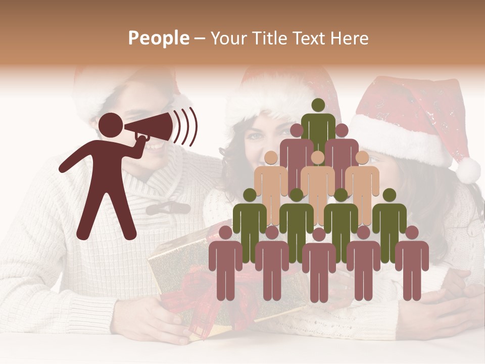 A Man And A Woman Are Holding A Present PowerPoint Template