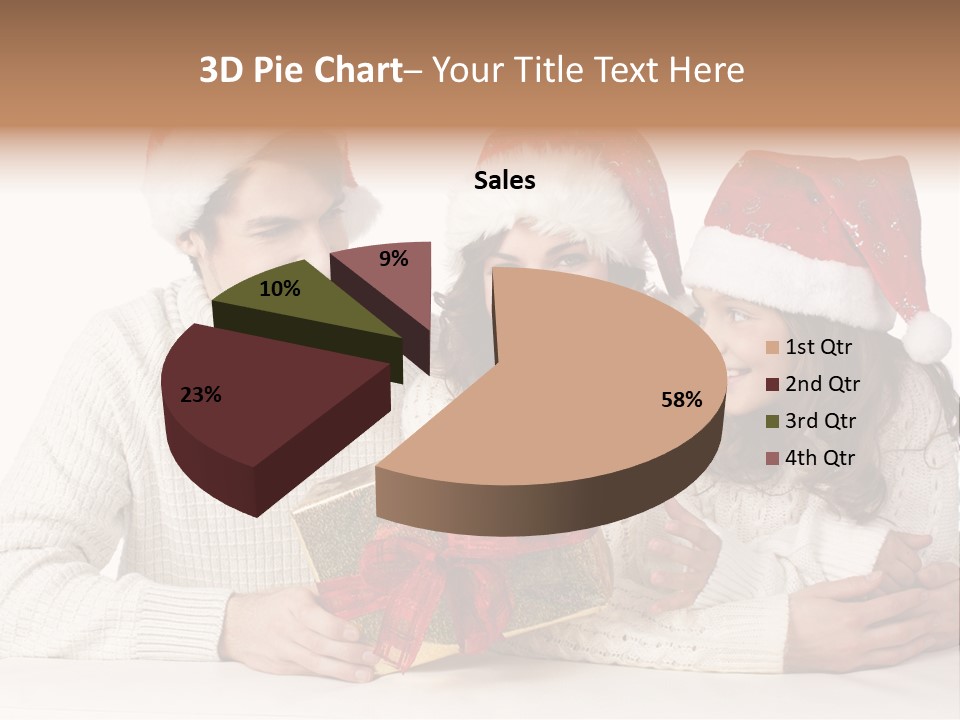 A Man And A Woman Are Holding A Present PowerPoint Template