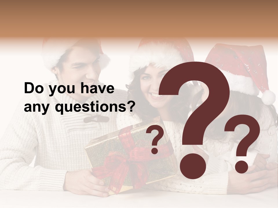 A Man And A Woman Are Holding A Present PowerPoint Template