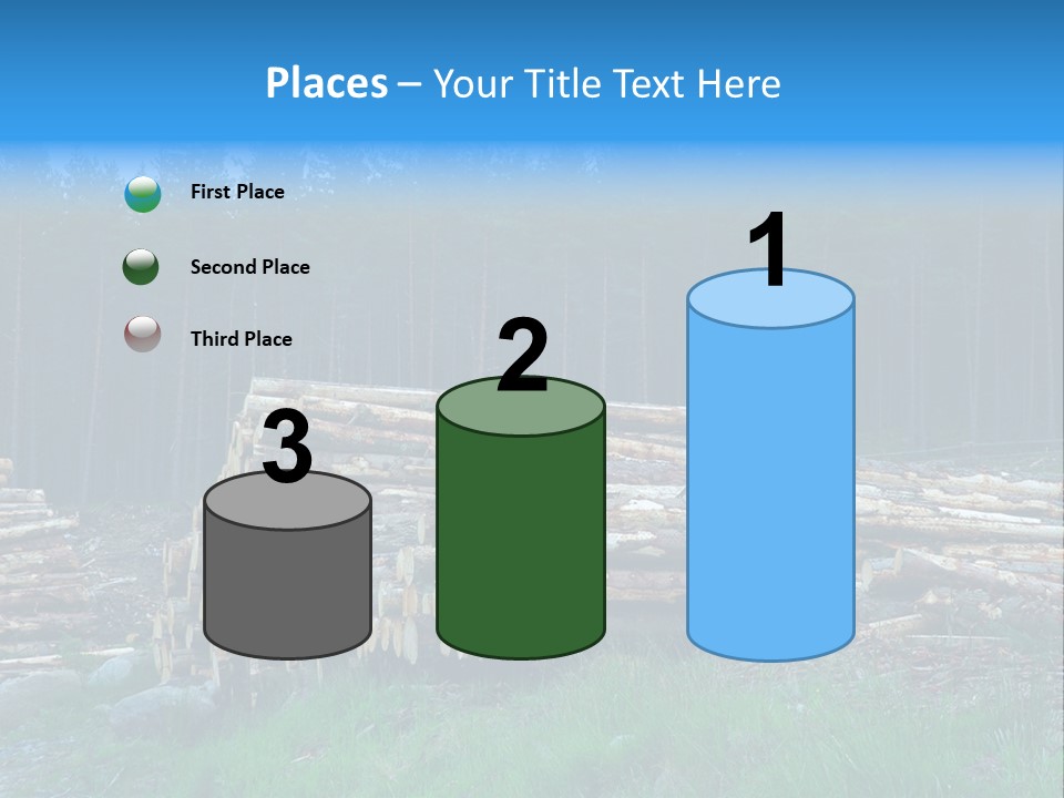 Solid Log Pile PowerPoint Template