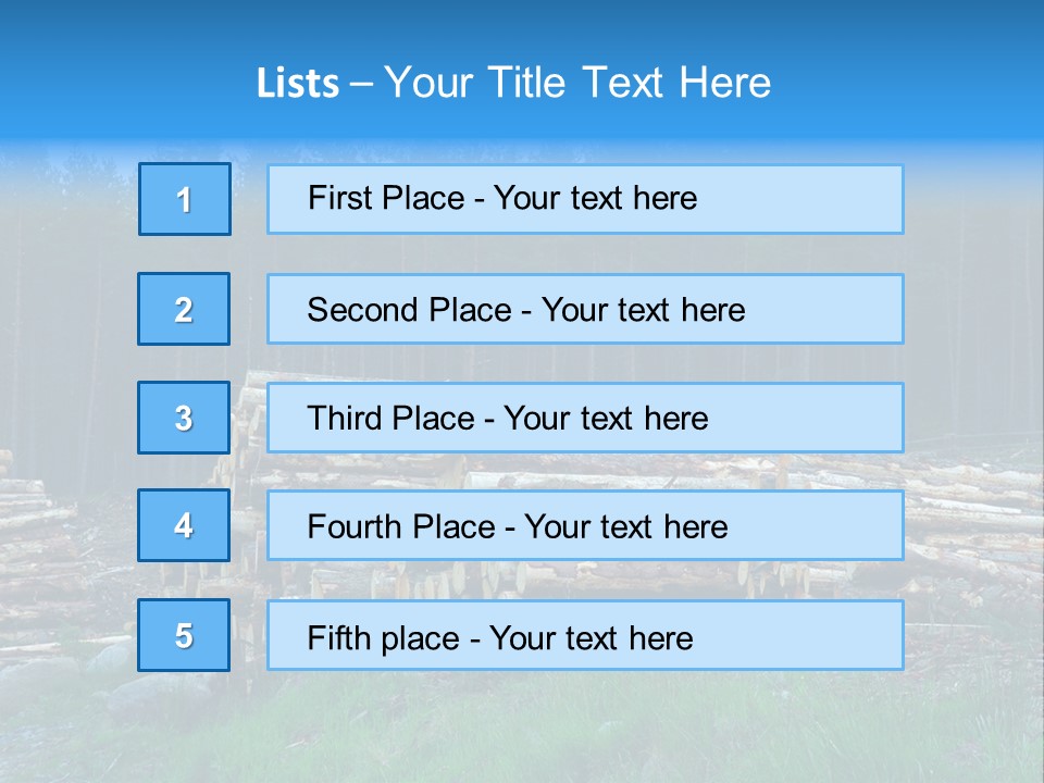 Solid Log Pile PowerPoint Template