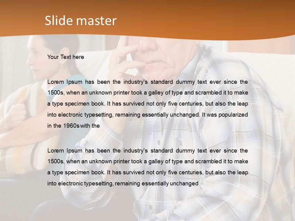 Sadness Mature Pensioner PowerPoint Template