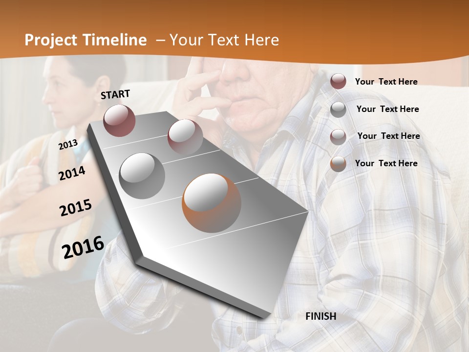 Sadness Mature Pensioner PowerPoint Template