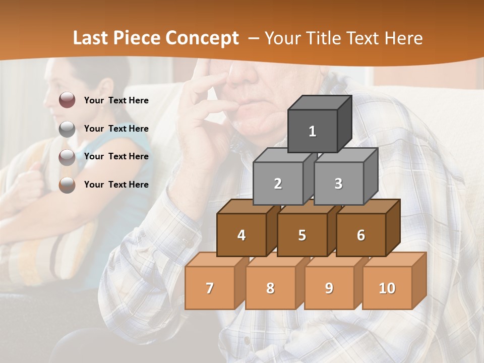 Sadness Mature Pensioner PowerPoint Template