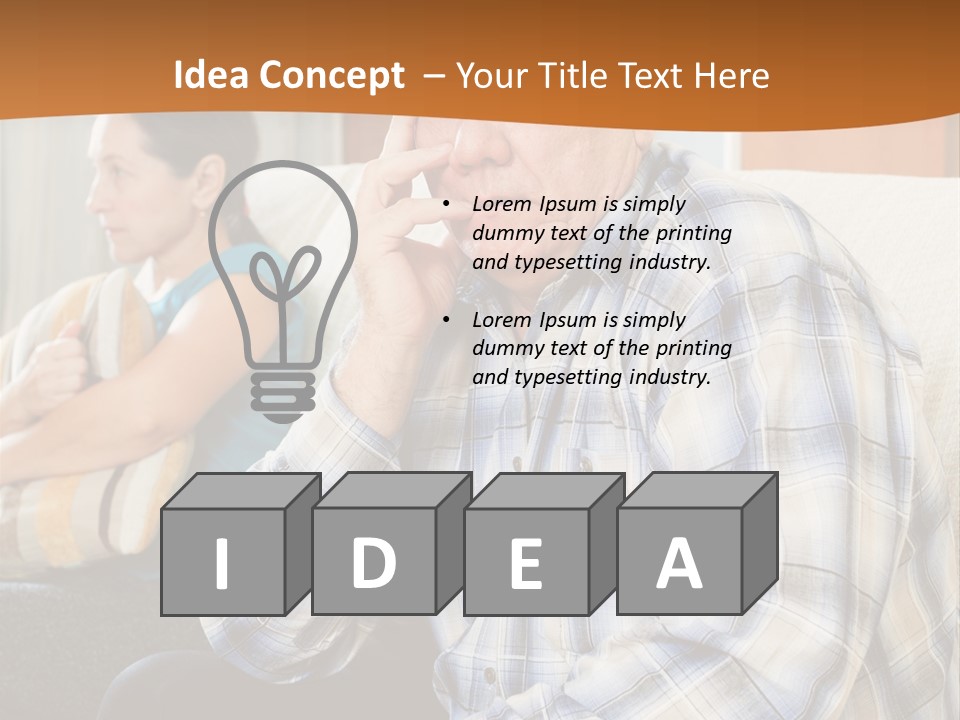 Sadness Mature Pensioner PowerPoint Template