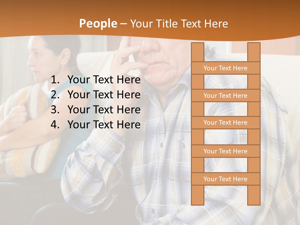 Sadness Mature Pensioner PowerPoint Template