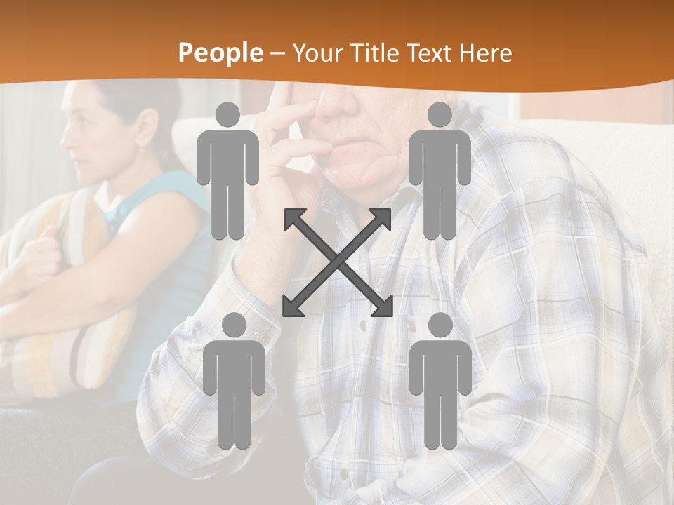 Sadness Mature Pensioner PowerPoint Template