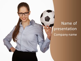 Business Soccerball Isolated PowerPoint Template