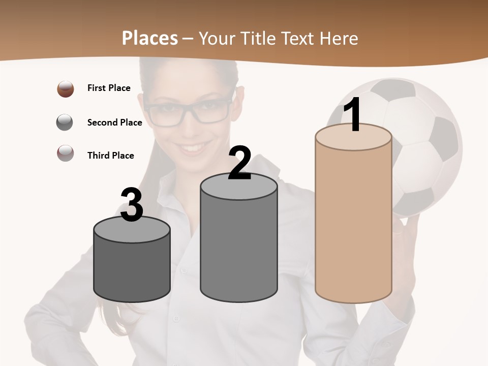 Business Soccerball Isolated PowerPoint Template