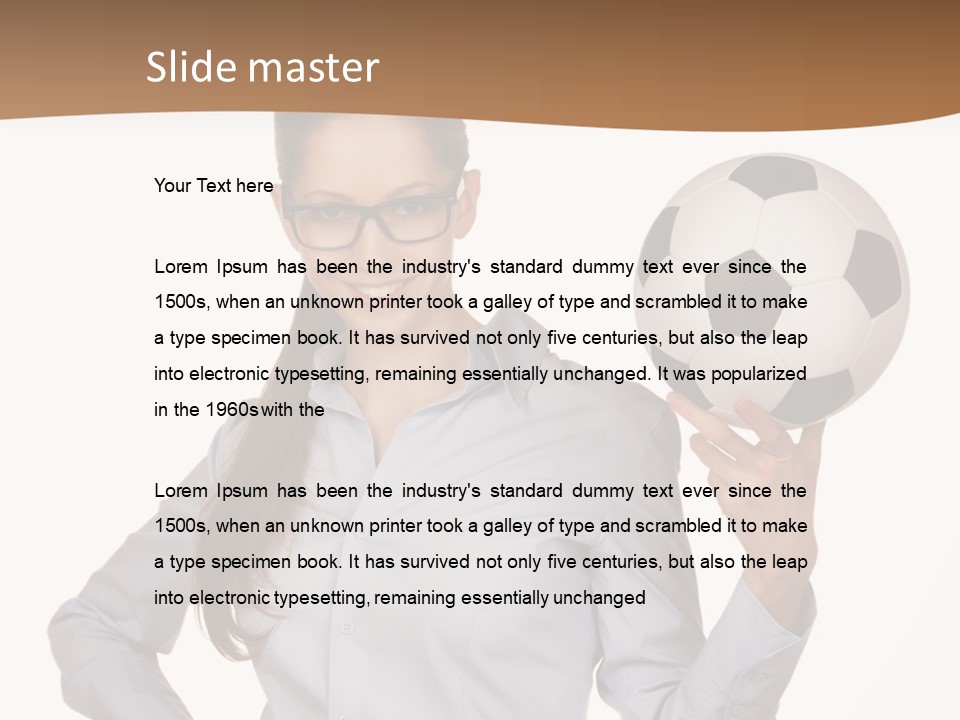 Business Soccerball Isolated PowerPoint Template