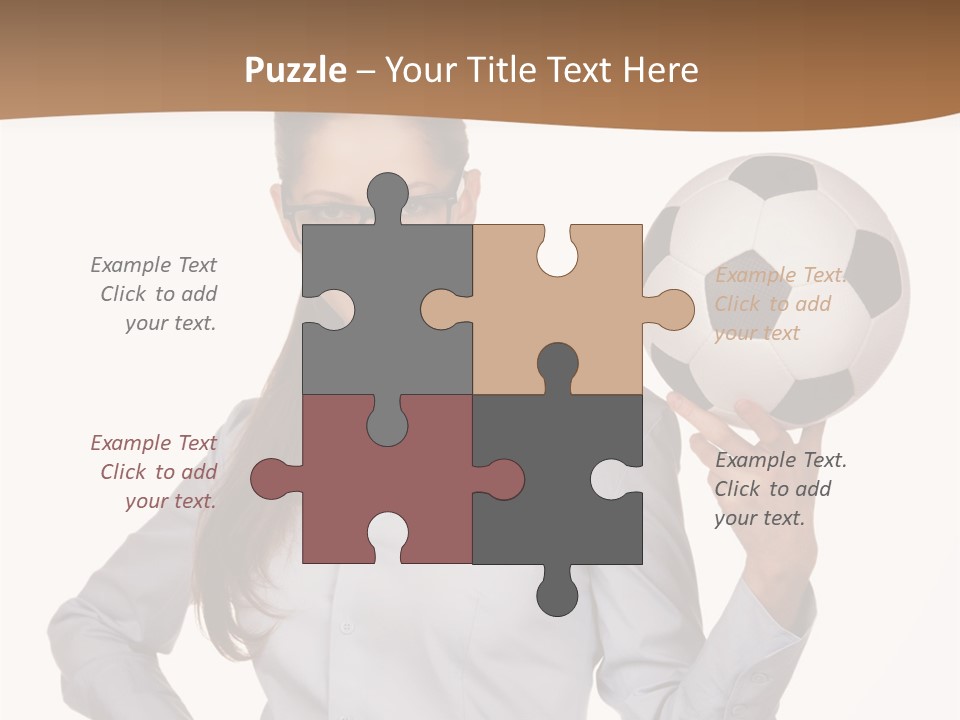 Business Soccerball Isolated PowerPoint Template