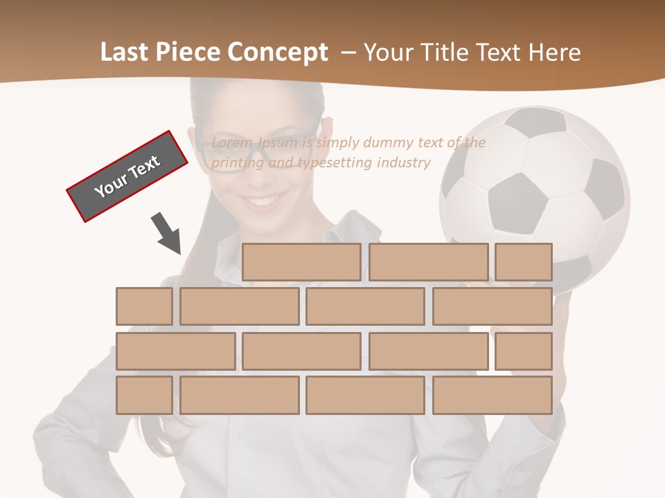 Business Soccerball Isolated PowerPoint Template