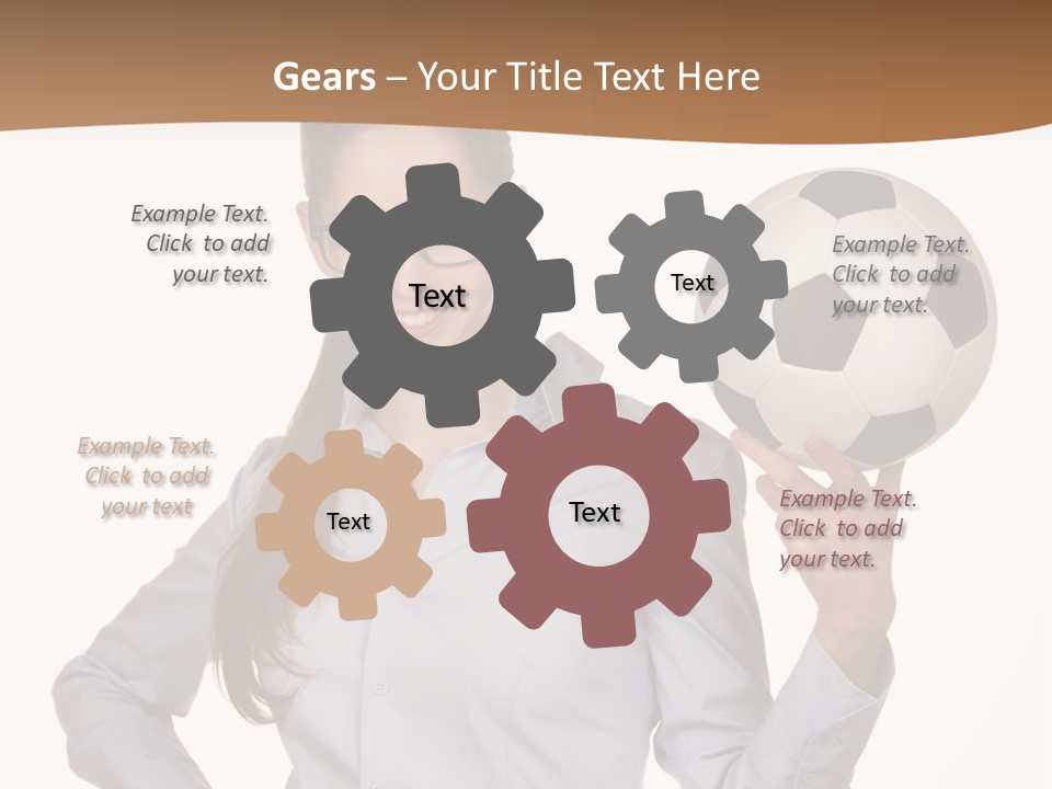 Business Soccerball Isolated PowerPoint Template