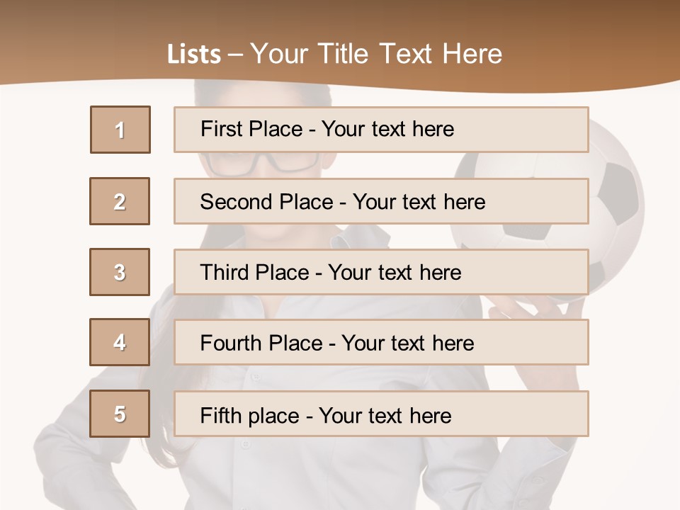 Business Soccerball Isolated PowerPoint Template