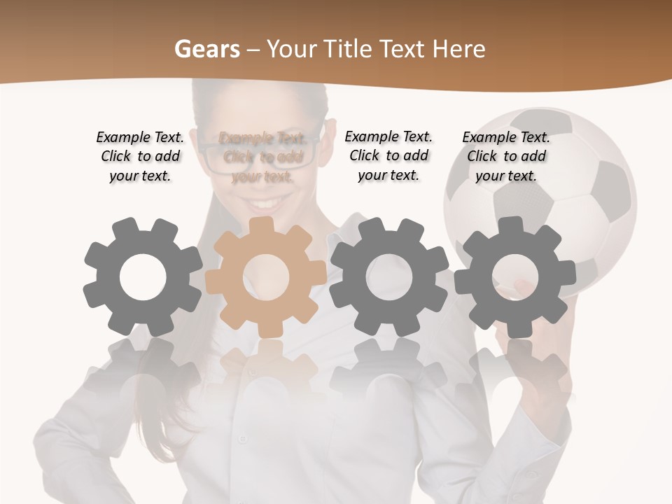 Business Soccerball Isolated PowerPoint Template