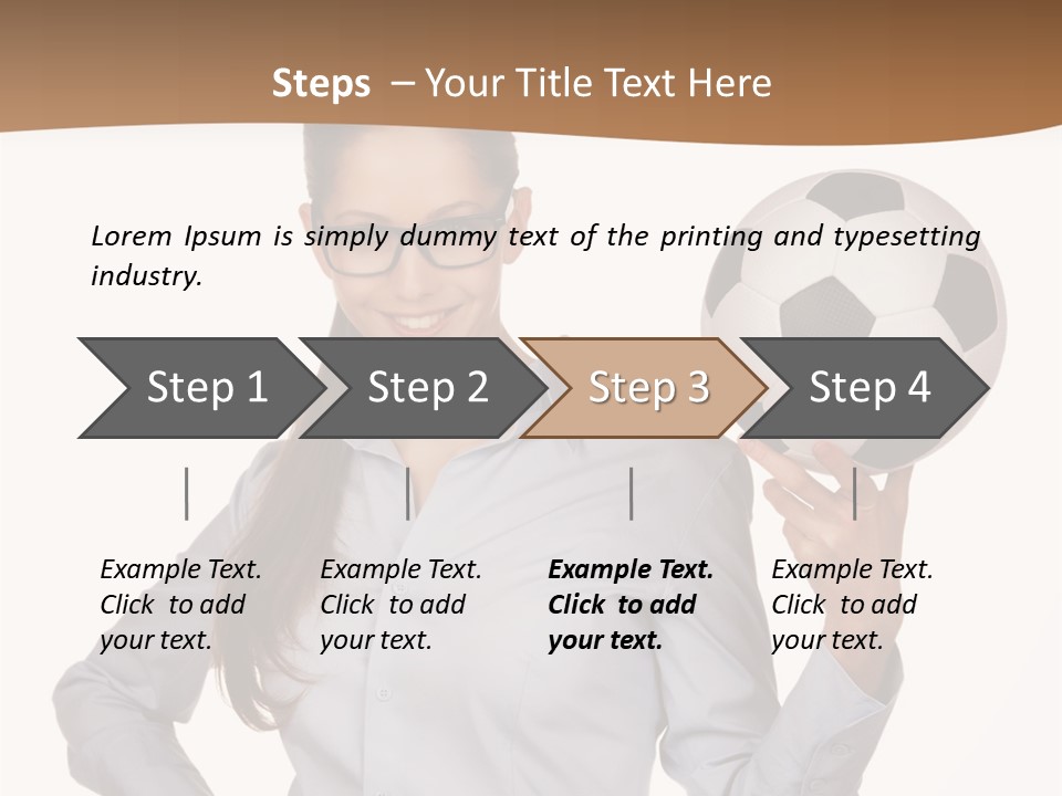 Business Soccerball Isolated PowerPoint Template