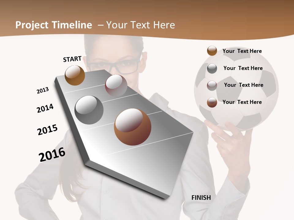 Business Soccerball Isolated PowerPoint Template