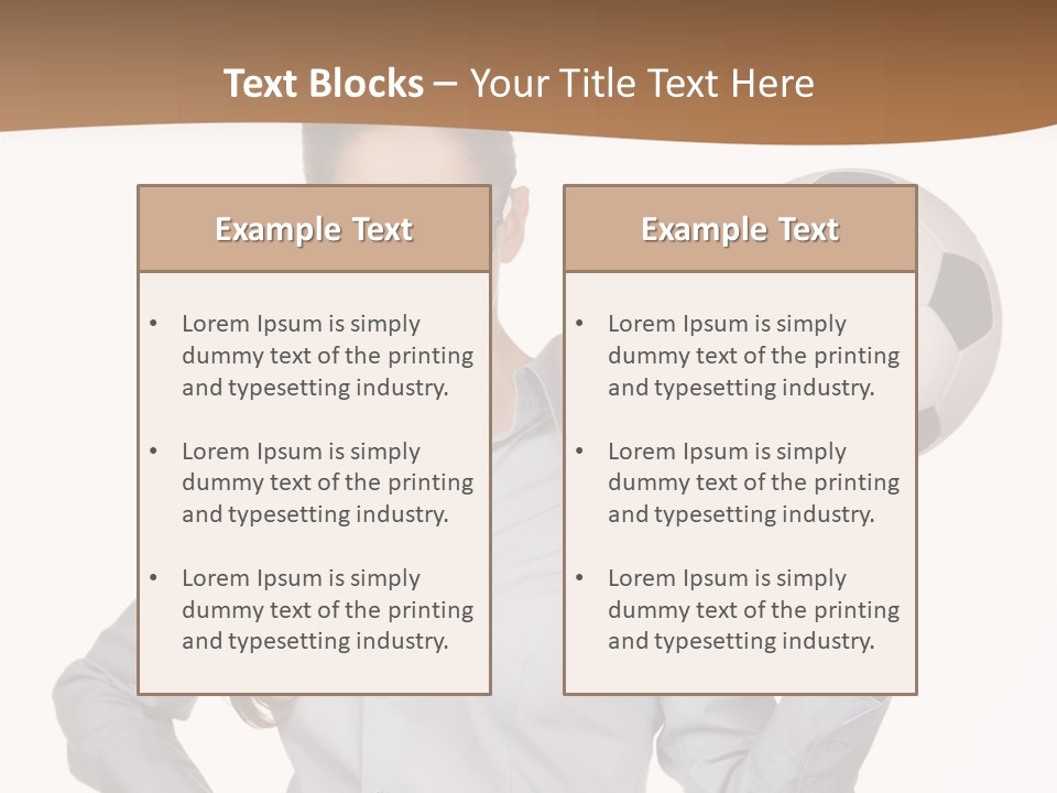 Business Soccerball Isolated PowerPoint Template