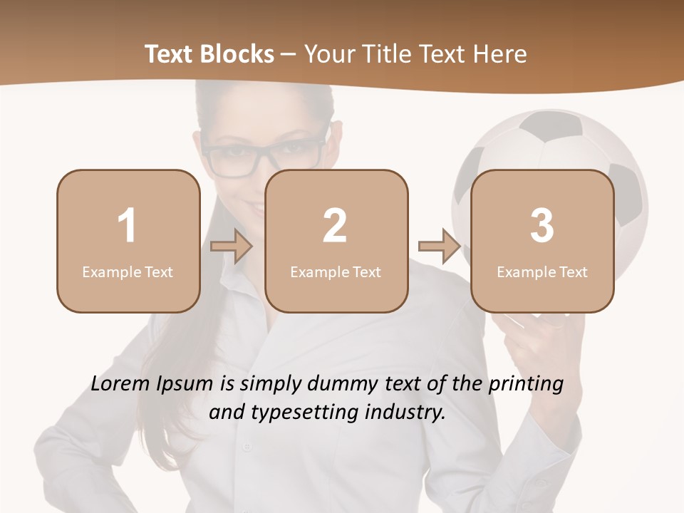 Business Soccerball Isolated PowerPoint Template