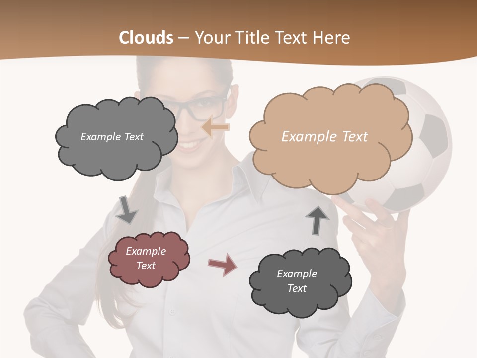 Business Soccerball Isolated PowerPoint Template