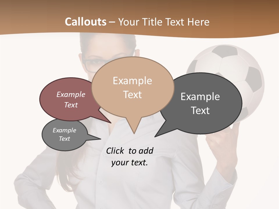 Business Soccerball Isolated PowerPoint Template