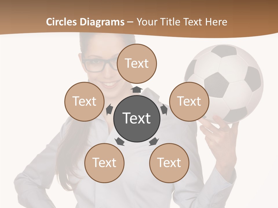 Business Soccerball Isolated PowerPoint Template