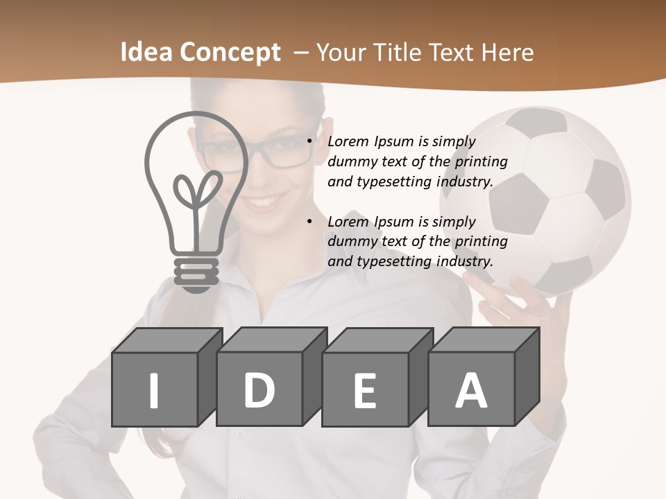 Business Soccerball Isolated PowerPoint Template