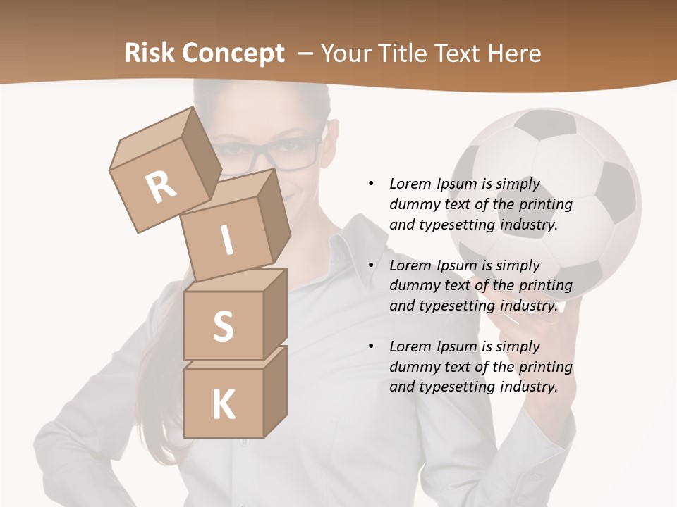 Business Soccerball Isolated PowerPoint Template