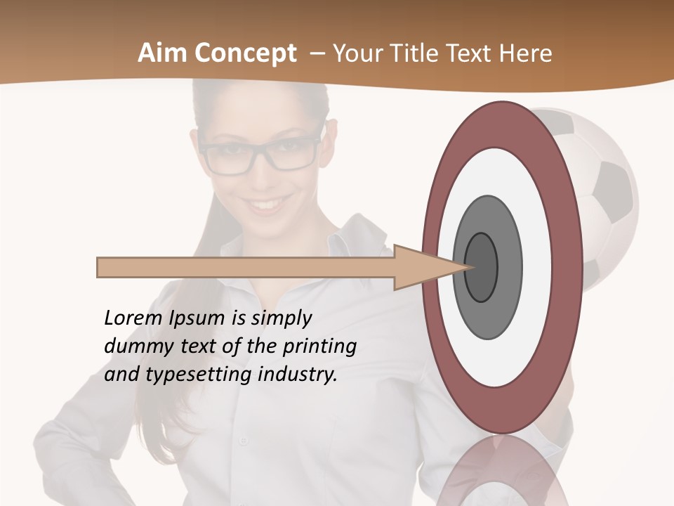 Business Soccerball Isolated PowerPoint Template