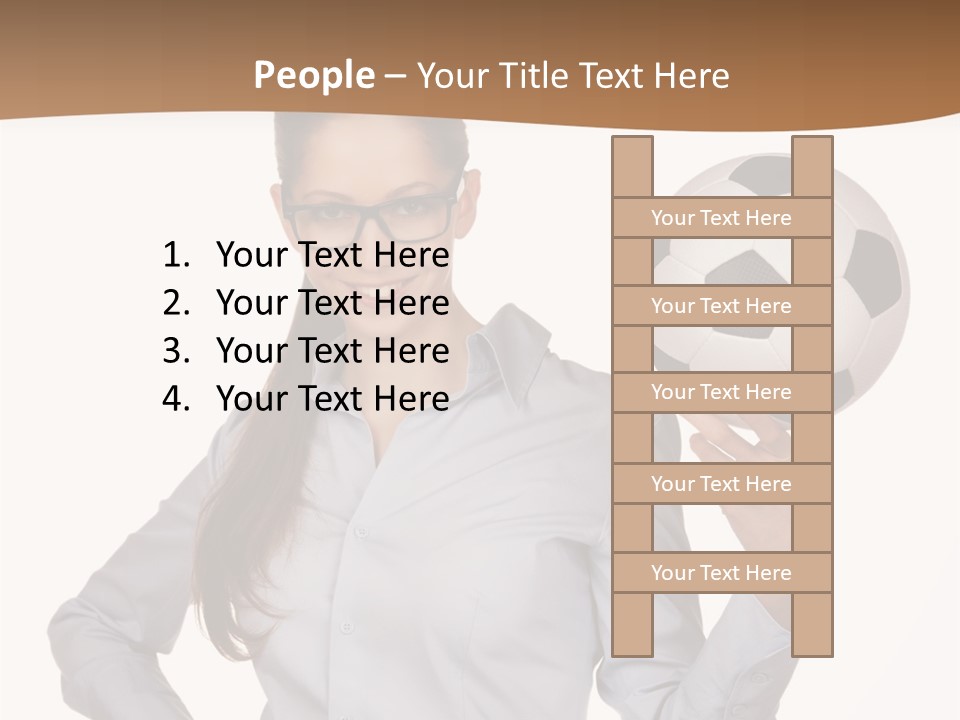 Business Soccerball Isolated PowerPoint Template