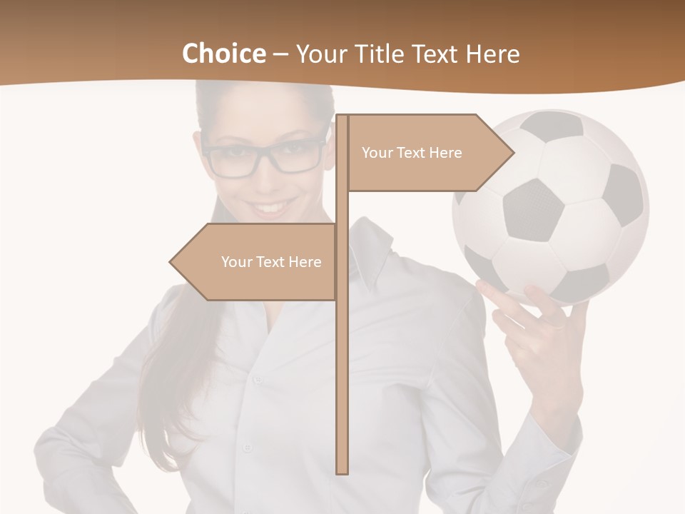 Business Soccerball Isolated PowerPoint Template