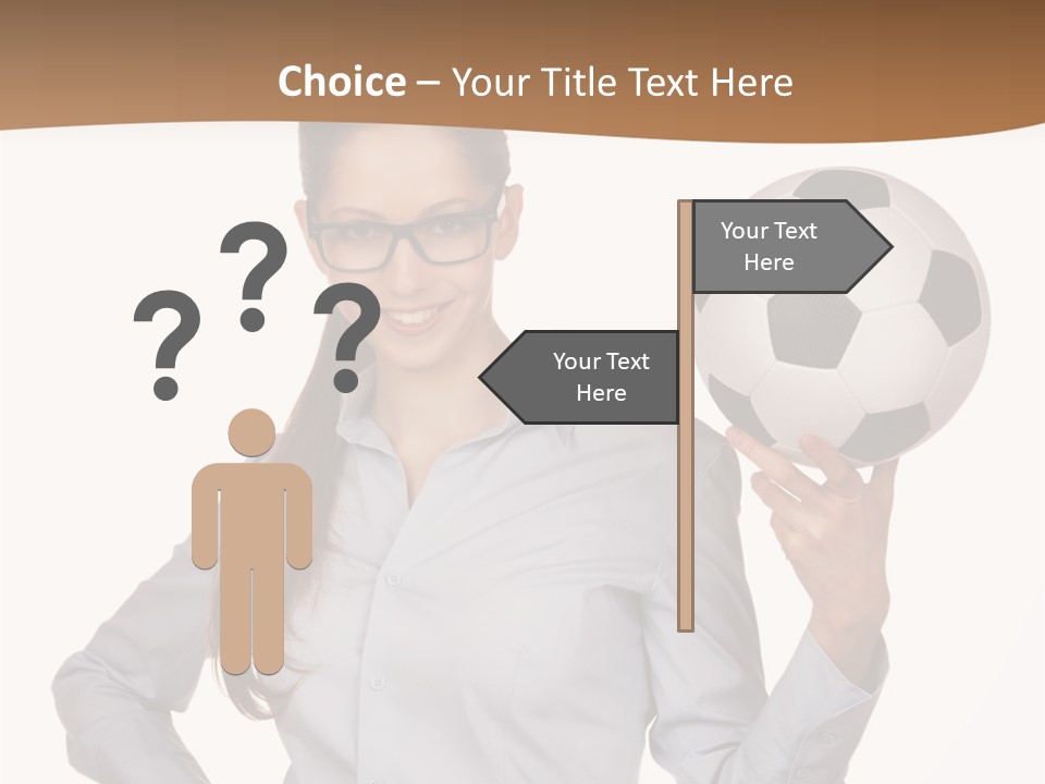 Business Soccerball Isolated PowerPoint Template
