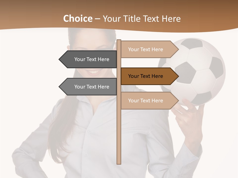 Business Soccerball Isolated PowerPoint Template