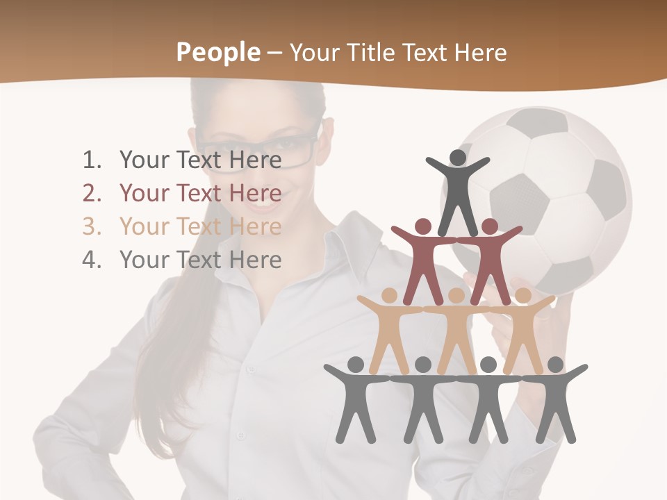 Business Soccerball Isolated PowerPoint Template