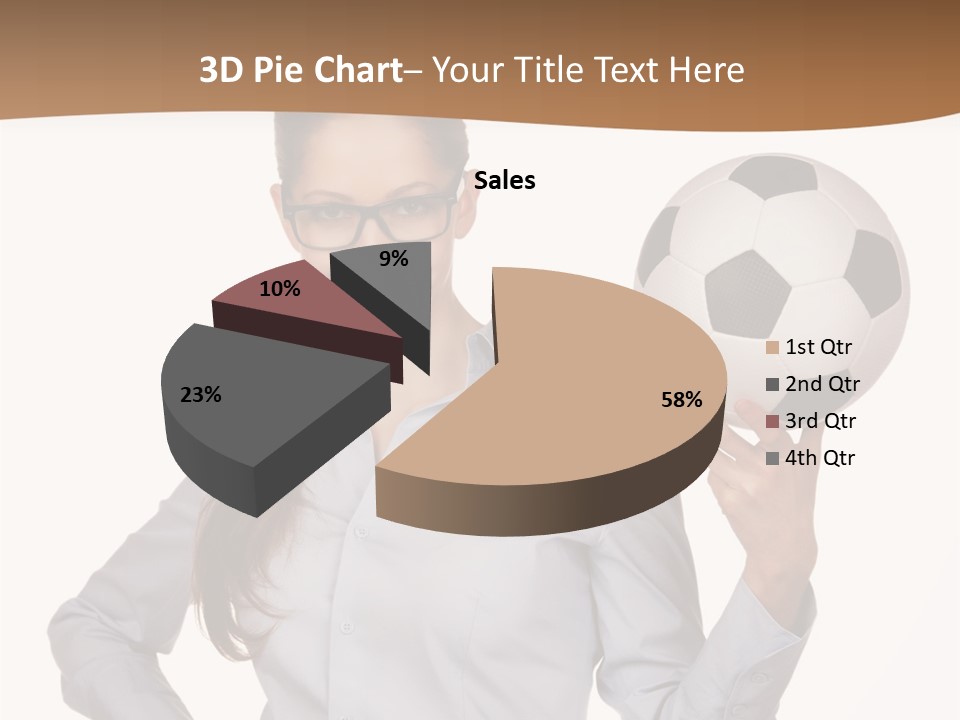 Business Soccerball Isolated PowerPoint Template