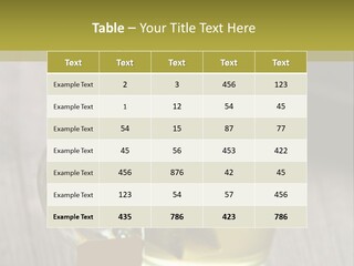 Glass Food Table PowerPoint Template