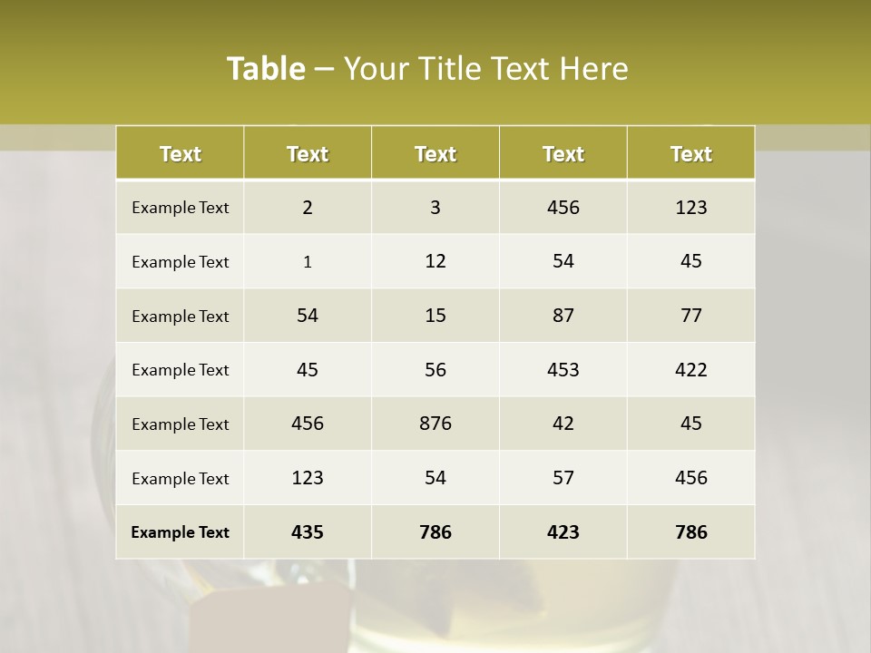 Glass Food Table PowerPoint Template