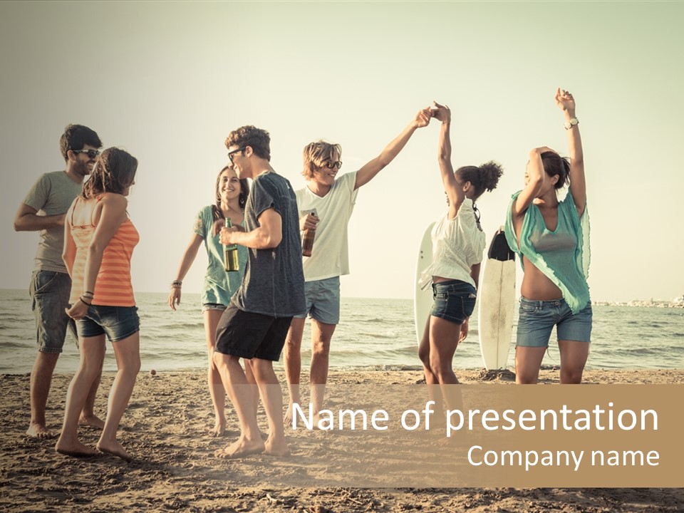 Sun Sunset Leisure PowerPoint Template