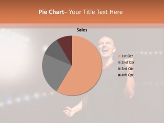 A Man Is Running In A Stadium With His Mouth Open PowerPoint Template