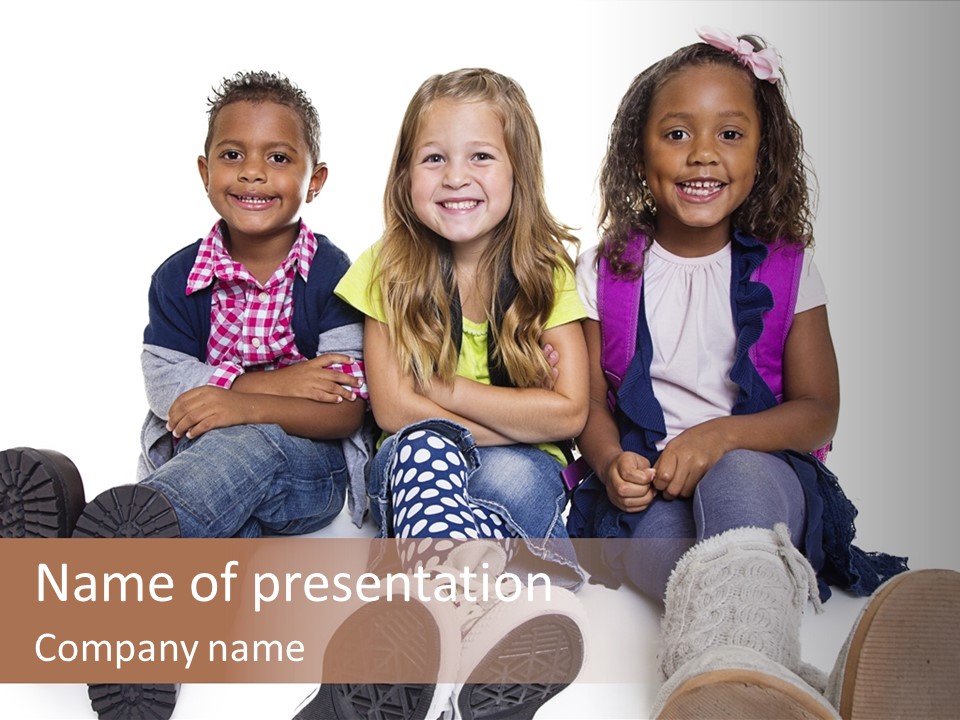 Elementary White Kindergarten PowerPoint Template