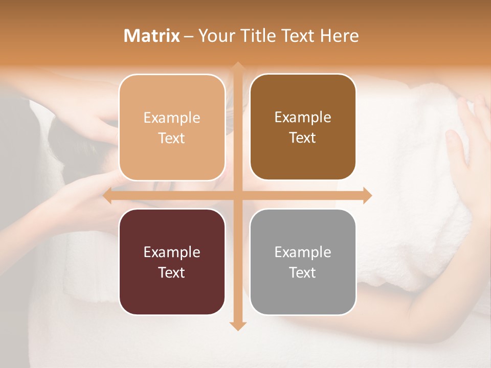 A Woman Getting A Massage With Her Hands On Her Head PowerPoint Template