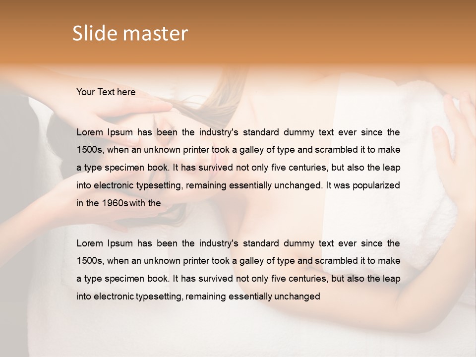 A Woman Getting A Massage With Her Hands On Her Head PowerPoint Template