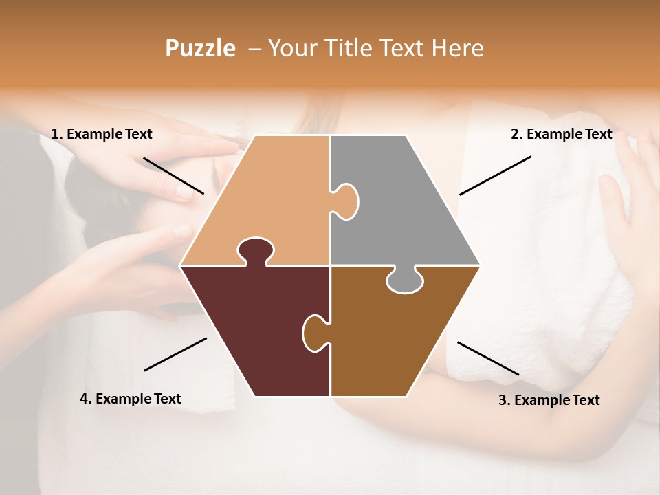 A Woman Getting A Massage With Her Hands On Her Head PowerPoint Template