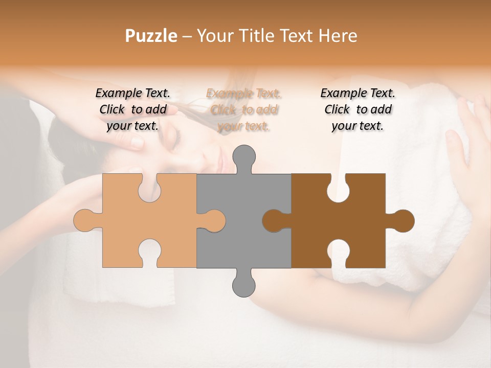 A Woman Getting A Massage With Her Hands On Her Head PowerPoint Template