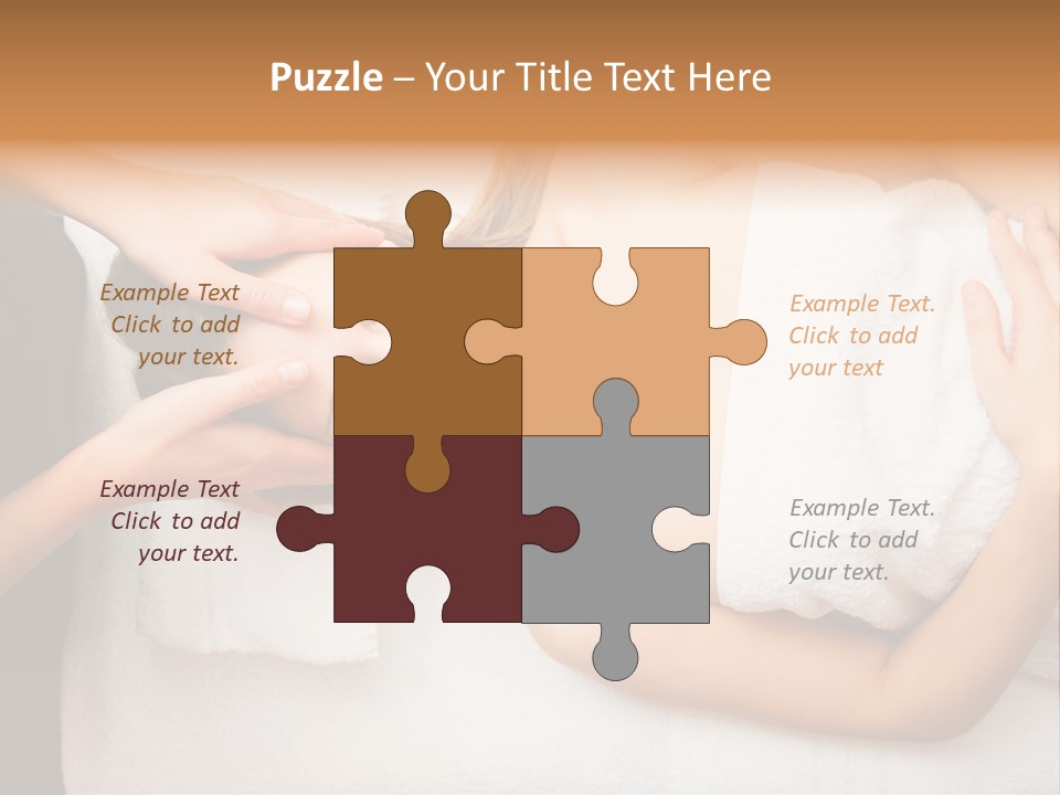 A Woman Getting A Massage With Her Hands On Her Head PowerPoint Template