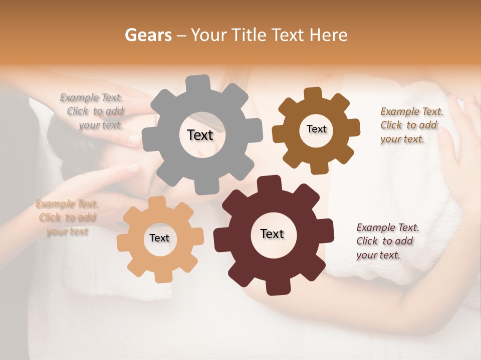 A Woman Getting A Massage With Her Hands On Her Head PowerPoint Template