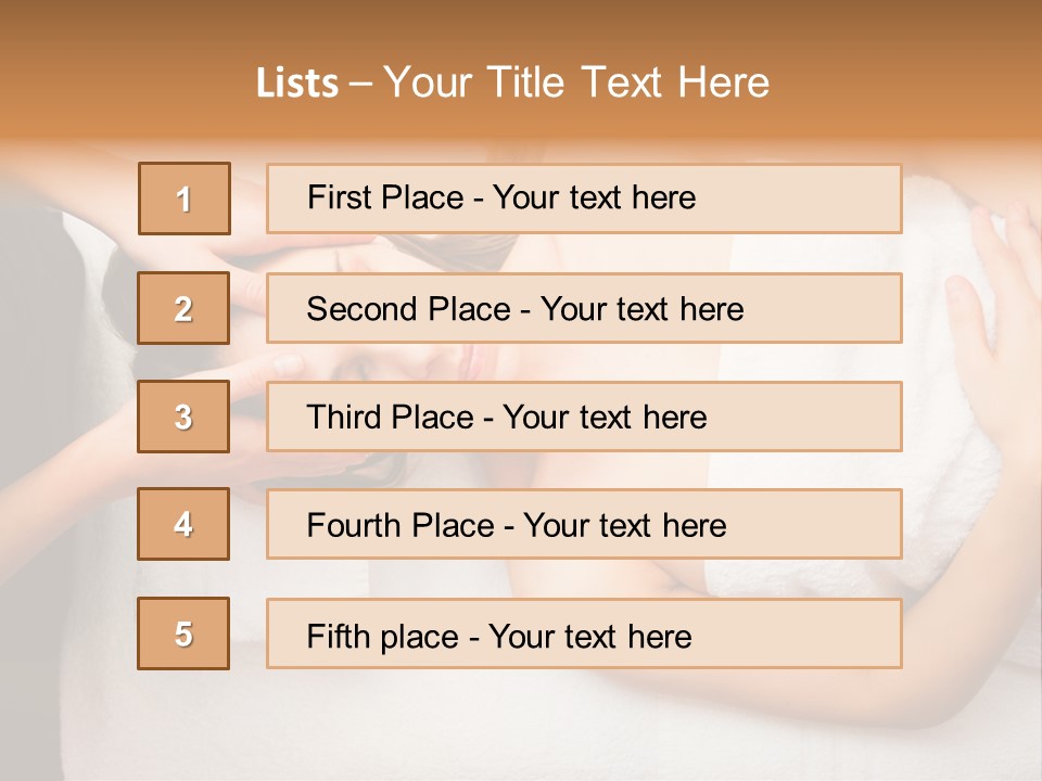 A Woman Getting A Massage With Her Hands On Her Head PowerPoint Template