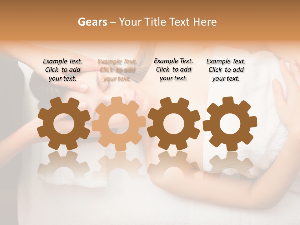 A Woman Getting A Massage With Her Hands On Her Head PowerPoint Template